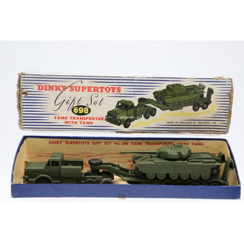 516 - BOXED DINKY SUPERTOYS - INCLUDING BBC TV VEHICLE & TANK TRANSPORTER. Three boxed models including 96... 