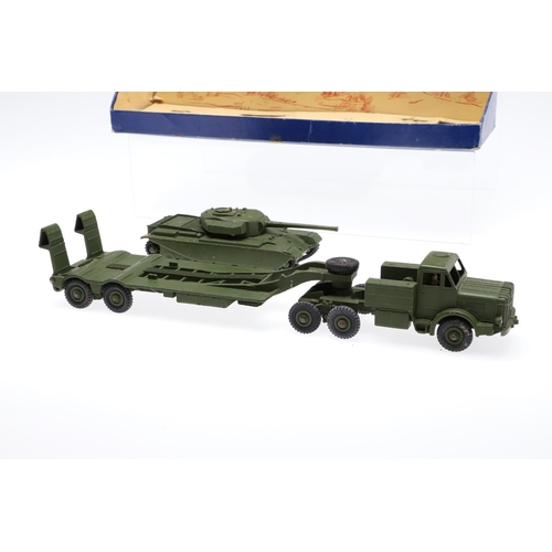 516 - BOXED DINKY SUPERTOYS - INCLUDING BBC TV VEHICLE & TANK TRANSPORTER. Three boxed models including 96... 