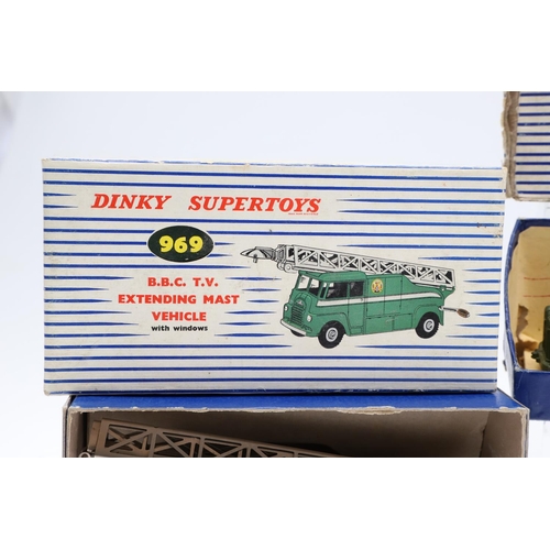 516 - BOXED DINKY SUPERTOYS - INCLUDING BBC TV VEHICLE & TANK TRANSPORTER. Three boxed models including 96... 