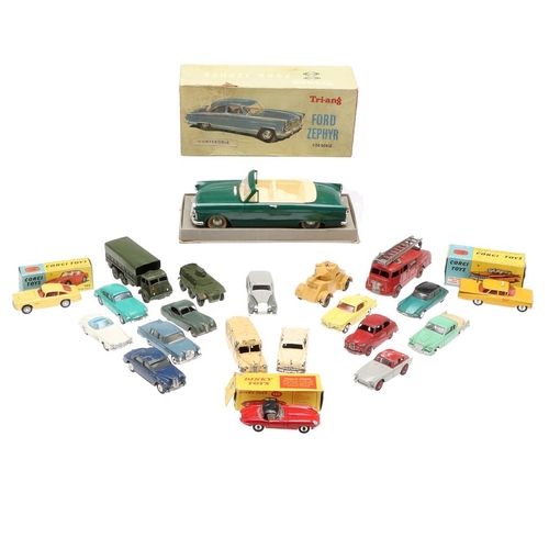 517 - CORGI & DINKY TOYS - BOXED & UNBOXED DIE CAST TOYS, & TRIANG MINIC FORD ZEPHYR. Including four boxed... 