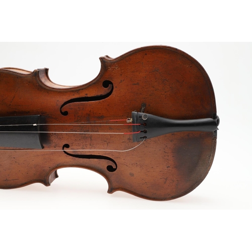 527 - 19THC SCOTTISH VIOLIN - WALTER PLAIN, GLASGOW. A 19thc violin with a one piece maple back and carved... 