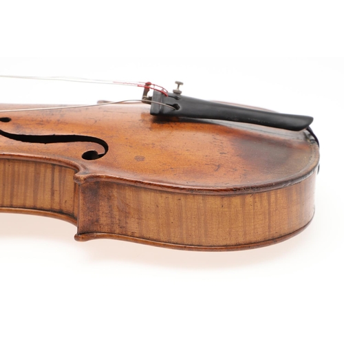 527 - 19THC SCOTTISH VIOLIN - WALTER PLAIN, GLASGOW. A 19thc violin with a one piece maple back and carved... 