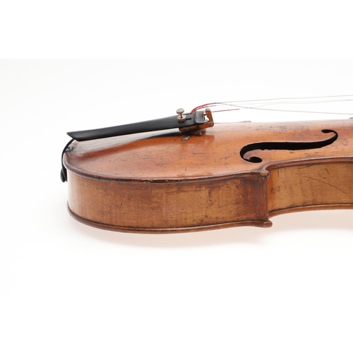 527 - 19THC SCOTTISH VIOLIN - WALTER PLAIN, GLASGOW. A 19thc violin with a one piece maple back and carved... 