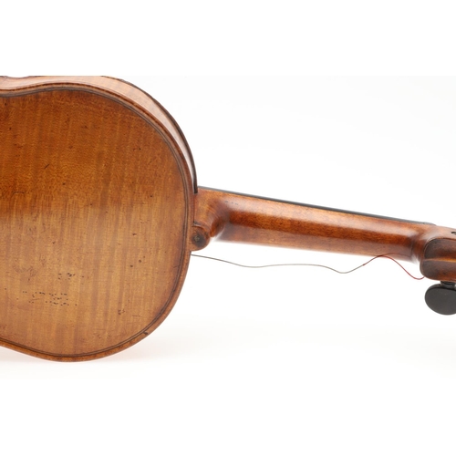 527 - 19THC SCOTTISH VIOLIN - WALTER PLAIN, GLASGOW. A 19thc violin with a one piece maple back and carved... 