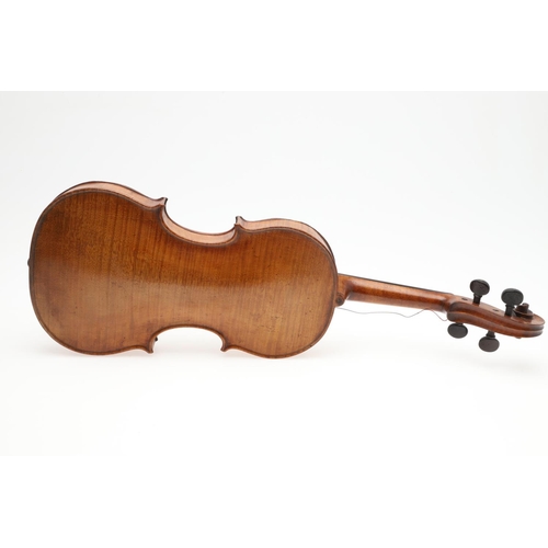 527 - 19THC SCOTTISH VIOLIN - WALTER PLAIN, GLASGOW. A 19thc violin with a one piece maple back and carved... 