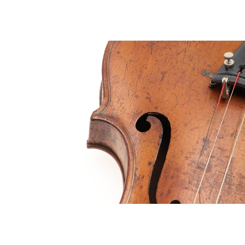 527 - 19THC SCOTTISH VIOLIN - WALTER PLAIN, GLASGOW. A 19thc violin with a one piece maple back and carved... 