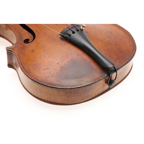 527 - 19THC SCOTTISH VIOLIN - WALTER PLAIN, GLASGOW. A 19thc violin with a one piece maple back and carved... 