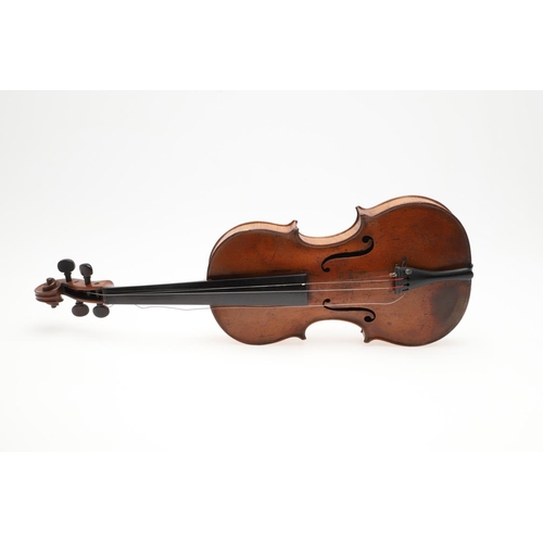 527 - 19THC SCOTTISH VIOLIN - WALTER PLAIN, GLASGOW. A 19thc violin with a one piece maple back and carved... 