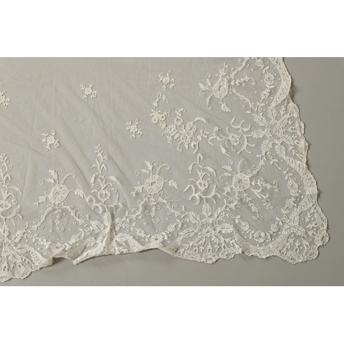 528 - VINTAGE LACE, CLOTHING & ACCESSORIES. A mixed lot including a 19thc cream lace shawl (2 x 2 metres),... 