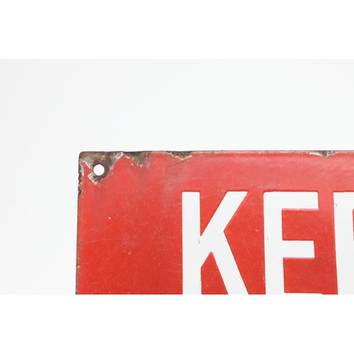 529 - VINTAGE ENAMEL SIGN - 'KEEP CLEAR UNEXPLODED BOMB'. A vintage red enamel sign with white lettering, ... 