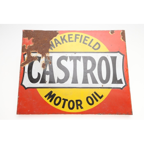 531 - VINTAGE ENAMEL SIGNS - WAKEFIELD CASTROL OIL & WILLS 'STAR' CIGARETTES. Two vintage enamel signs, in... 