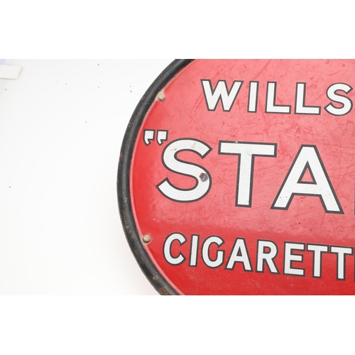 531 - VINTAGE ENAMEL SIGNS - WAKEFIELD CASTROL OIL & WILLS 'STAR' CIGARETTES. Two vintage enamel signs, in... 