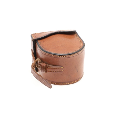 537 - HARDY FISHING REEL & BLOCK LEATHER CASE. Including a Hardy St George 3 inch alloy reel with brass fo... 