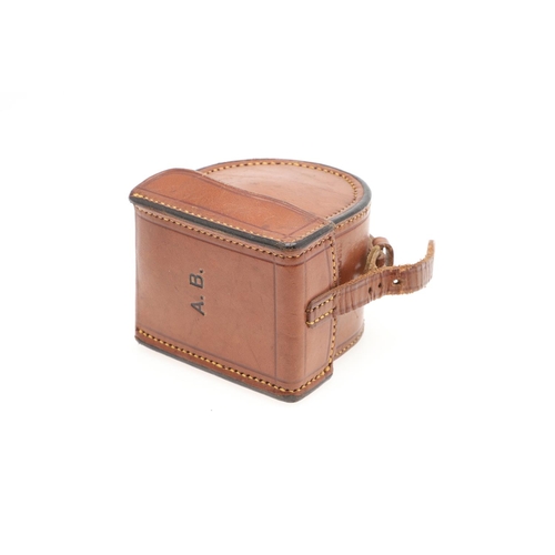 537 - HARDY FISHING REEL & BLOCK LEATHER CASE. Including a Hardy St George 3 inch alloy reel with brass fo... 