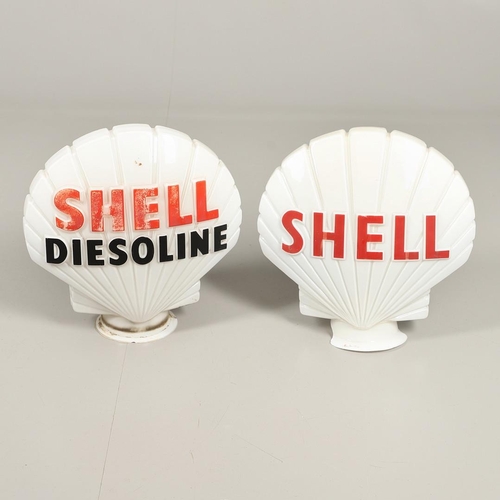 538 - VINTAGE PETROL GLOBES INCLUDING SHELL DIESOLINE. Two glass vintage petrol globes including 'Shell Di... 