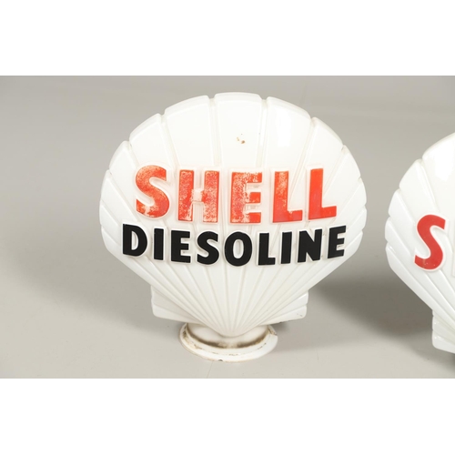 538 - VINTAGE PETROL GLOBES INCLUDING SHELL DIESOLINE. Two glass vintage petrol globes including 'Shell Di... 