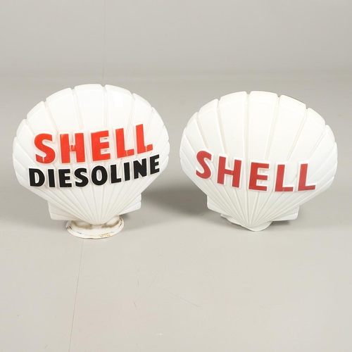 538 - VINTAGE PETROL GLOBES INCLUDING SHELL DIESOLINE. Two glass vintage petrol globes including 'Shell Di... 