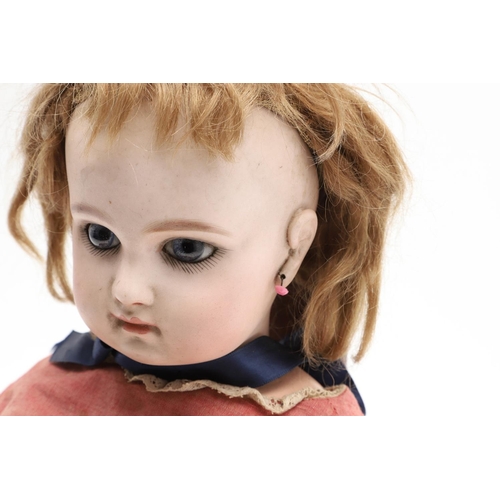 540 - RARE JUMEAU FRENCH DOLL & ACCESSORIES. A rare late 19thc bisque head doll by Jumeau, with fixed glas... 