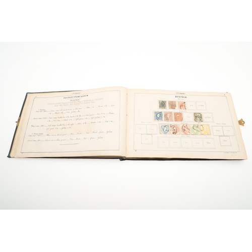 559 - 19THC LALLIER STAMP ALBUM - GREAT BRITAIN & WORLD STAMPS. An interesting partially filled album date... 