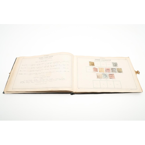 559 - 19THC LALLIER STAMP ALBUM - GREAT BRITAIN & WORLD STAMPS. An interesting partially filled album date... 