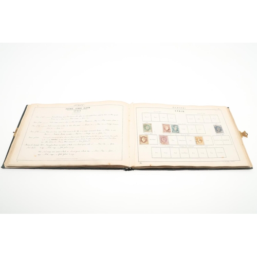 559 - 19THC LALLIER STAMP ALBUM - GREAT BRITAIN & WORLD STAMPS. An interesting partially filled album date... 