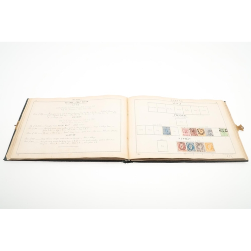 559 - 19THC LALLIER STAMP ALBUM - GREAT BRITAIN & WORLD STAMPS. An interesting partially filled album date... 