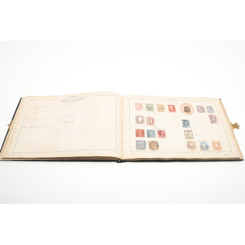 559 - 19THC LALLIER STAMP ALBUM - GREAT BRITAIN & WORLD STAMPS. An interesting partially filled album date... 