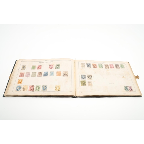 559 - 19THC LALLIER STAMP ALBUM - GREAT BRITAIN & WORLD STAMPS. An interesting partially filled album date... 