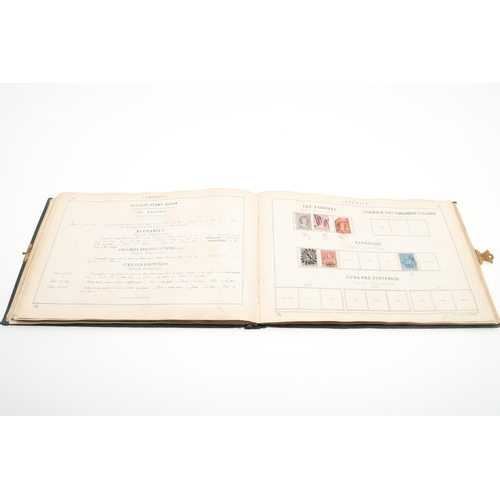 559 - 19THC LALLIER STAMP ALBUM - GREAT BRITAIN & WORLD STAMPS. An interesting partially filled album date... 