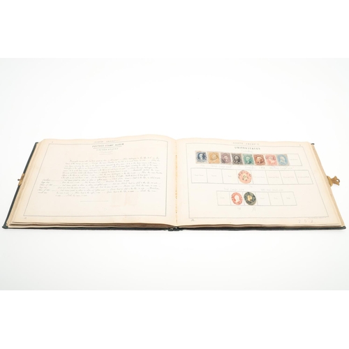 559 - 19THC LALLIER STAMP ALBUM - GREAT BRITAIN & WORLD STAMPS. An interesting partially filled album date... 