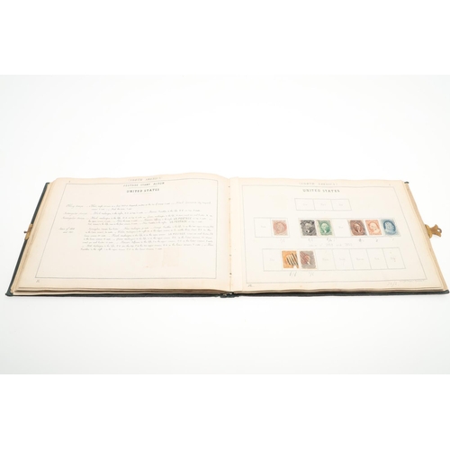 559 - 19THC LALLIER STAMP ALBUM - GREAT BRITAIN & WORLD STAMPS. An interesting partially filled album date... 