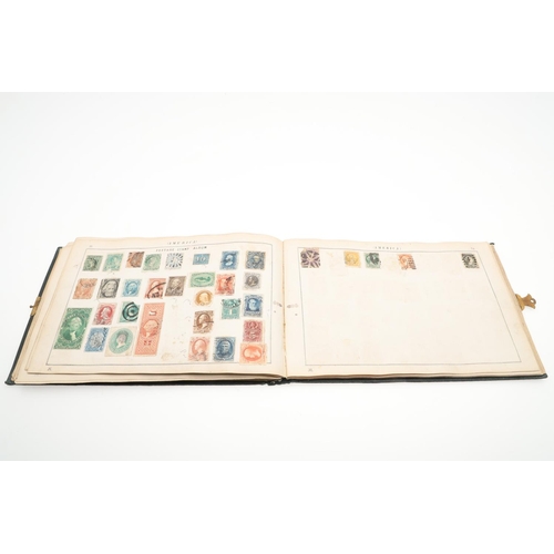 559 - 19THC LALLIER STAMP ALBUM - GREAT BRITAIN & WORLD STAMPS. An interesting partially filled album date... 