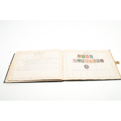 559 - 19THC LALLIER STAMP ALBUM - GREAT BRITAIN & WORLD STAMPS. An interesting partially filled album date... 