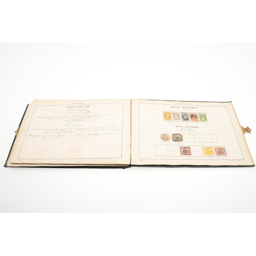 559 - 19THC LALLIER STAMP ALBUM - GREAT BRITAIN & WORLD STAMPS. An interesting partially filled album date... 