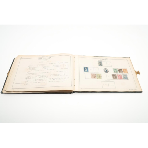 559 - 19THC LALLIER STAMP ALBUM - GREAT BRITAIN & WORLD STAMPS. An interesting partially filled album date... 