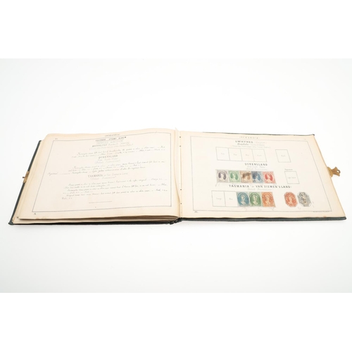 559 - 19THC LALLIER STAMP ALBUM - GREAT BRITAIN & WORLD STAMPS. An interesting partially filled album date... 