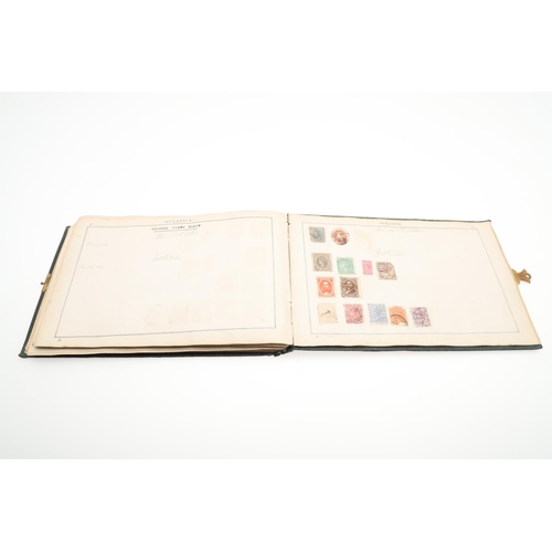 559 - 19THC LALLIER STAMP ALBUM - GREAT BRITAIN & WORLD STAMPS. An interesting partially filled album date... 