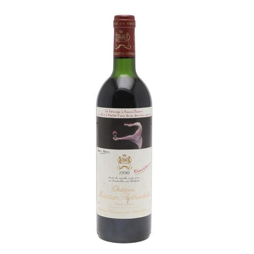 569 - CHATEAU MOUTON ROTHSCHILD 1990 - FRANCIS BACON. A single unopened bottle of Chateau Mouton Rothschil... 