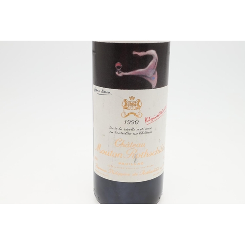 569 - CHATEAU MOUTON ROTHSCHILD 1990 - FRANCIS BACON. A single unopened bottle of Chateau Mouton Rothschil... 