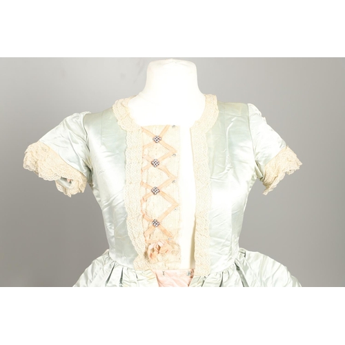 574 - VINTAGE EARLY 20THC CLOTHING INCLUDING EVENING DRESS. A mixed lot including an early 20thc pale blue... 