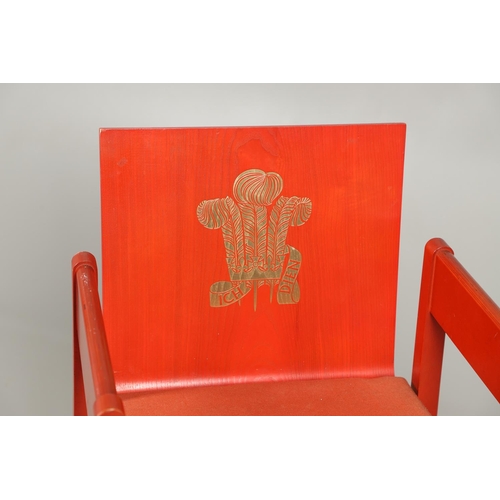 587 - PRINCE OF WALES INVESTITURE CHAIR. Designed by Lord Snowdon for the Prince of Wales Investiture in 1... 