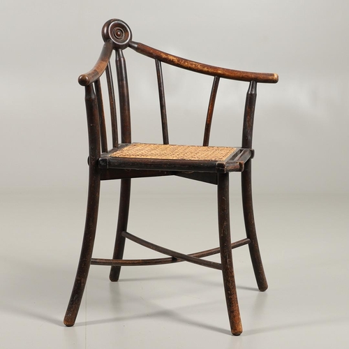 596 - UNUSUAL THONET STYLE CHILD'S CHAIR. An interesting child's chair in the Thonet style, with curved ar... 