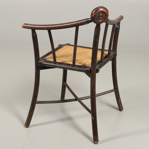 596 - UNUSUAL THONET STYLE CHILD'S CHAIR. An interesting child's chair in the Thonet style, with curved ar... 