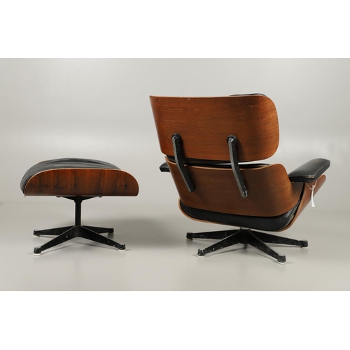 600 - CHARLES & RAY EAMES - VINTAGE DESIGNER LOUNGE CHAIR & OTTOMAN. Model Numbers 670 and 671, the wooden... 