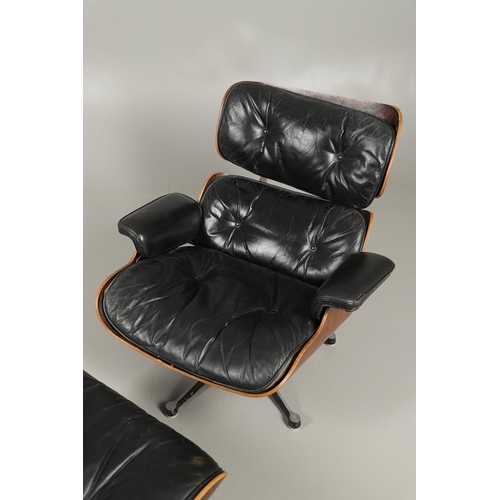 600 - CHARLES & RAY EAMES - VINTAGE DESIGNER LOUNGE CHAIR & OTTOMAN. Model Numbers 670 and 671, the wooden... 