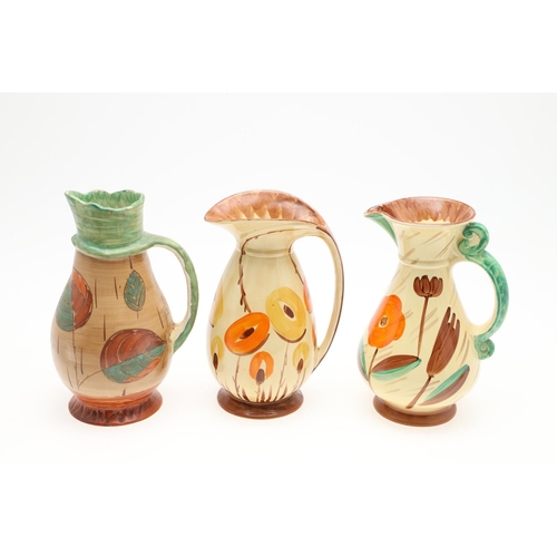 614 - COLLECTION OF MYOTT ART DECO JUGS. Six various Myott Art Deco jugs, including model numbers BG1 (21c... 