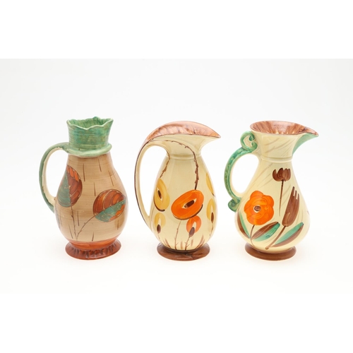 614 - COLLECTION OF MYOTT ART DECO JUGS. Six various Myott Art Deco jugs, including model numbers BG1 (21c... 