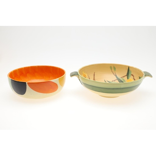 620 - VARIOUS MYOTT ART DECO BOWLS. A mixed group of Myott Pottery bowls, including an oval shaped dish pa... 