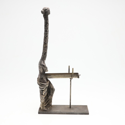 621 - AFTER SALVADOR DALI - 'VENUS A LA GIRAFFE', VENTURI ARTE. A white metal surrealist sculpture, with a... 