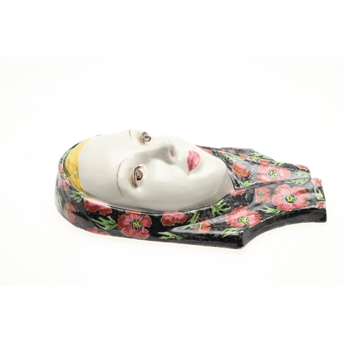 628 - MARCEL GOLDSCHEIDER FOR MYOTT - ART DECO POTTERY WALL MASK. An interesting pottery wall mask in the ... 